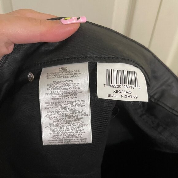 BCBGeneration Womens Black Mid Rise Faux Leather Skinny Pants Size 29 - Picture 5 of 8